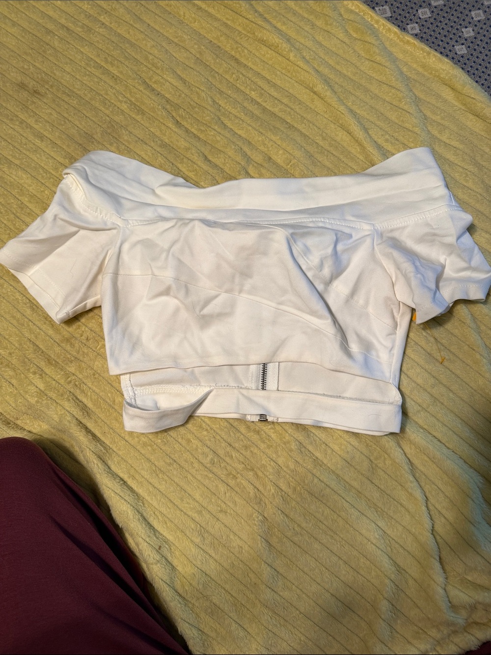 Hello Molly White Off-Shoulder Crop Top